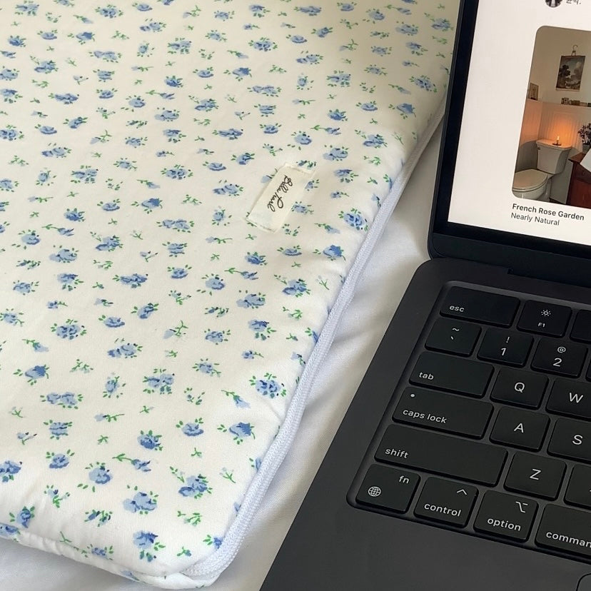 Blue Floral Laptop Sleeve