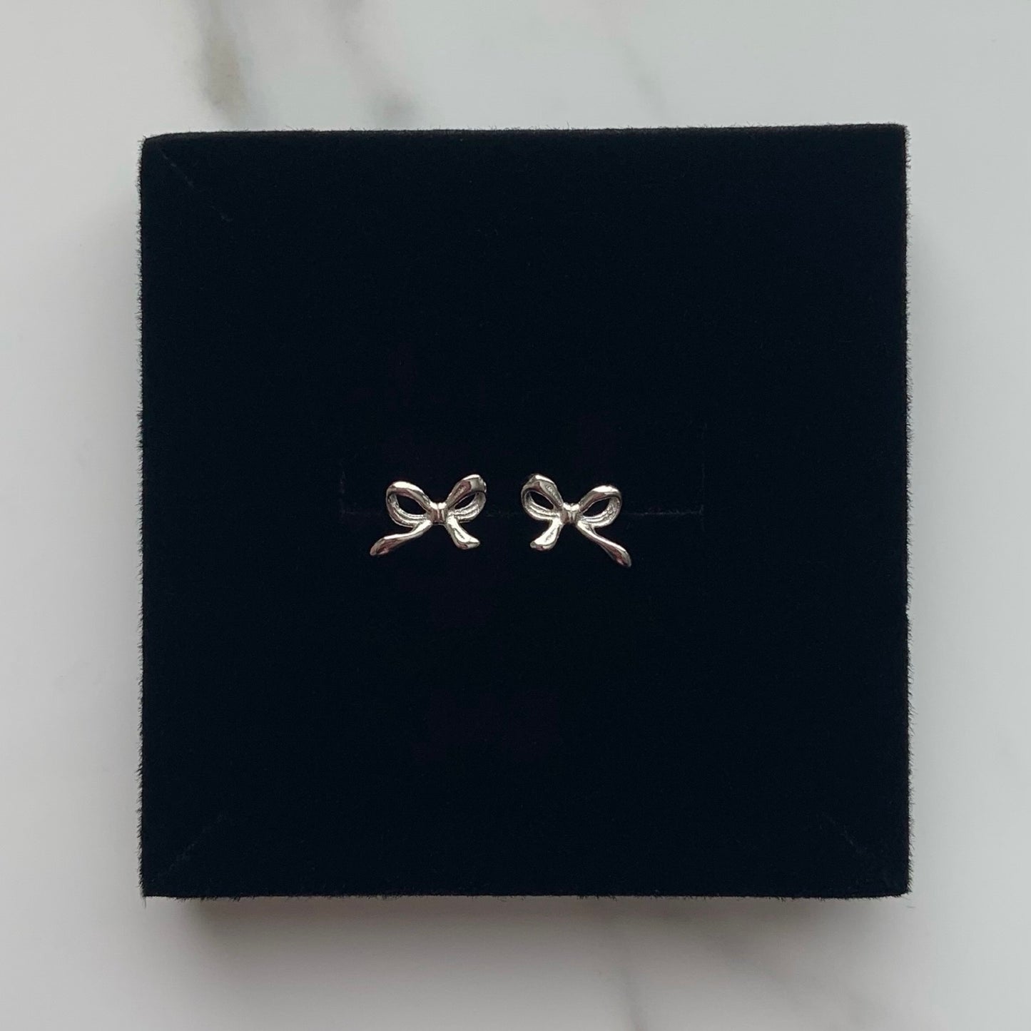 Silver Mini Bow Earrings