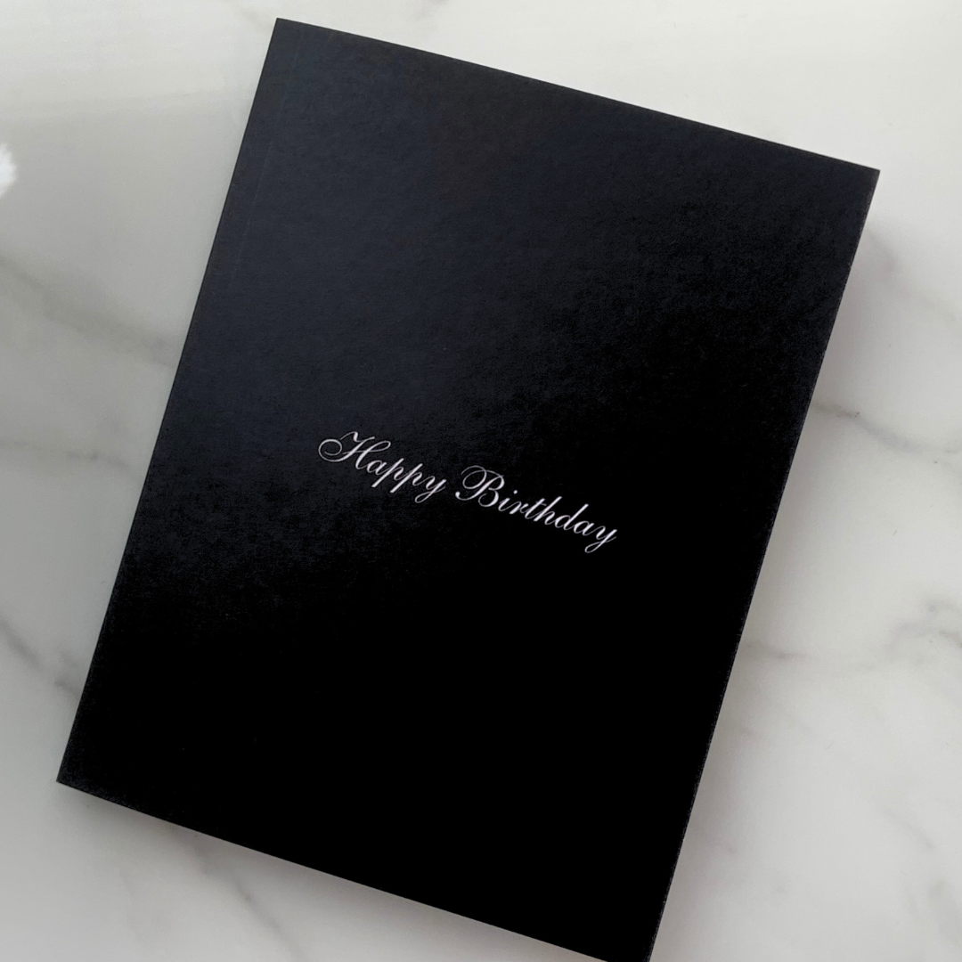 Happy Birthday Card in Black