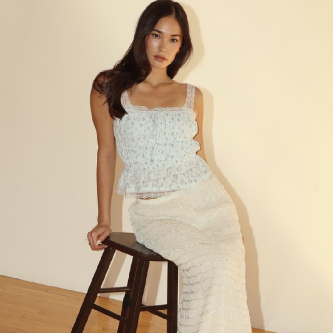 (PRE-ORDER) Lottie Lace Top in Blue