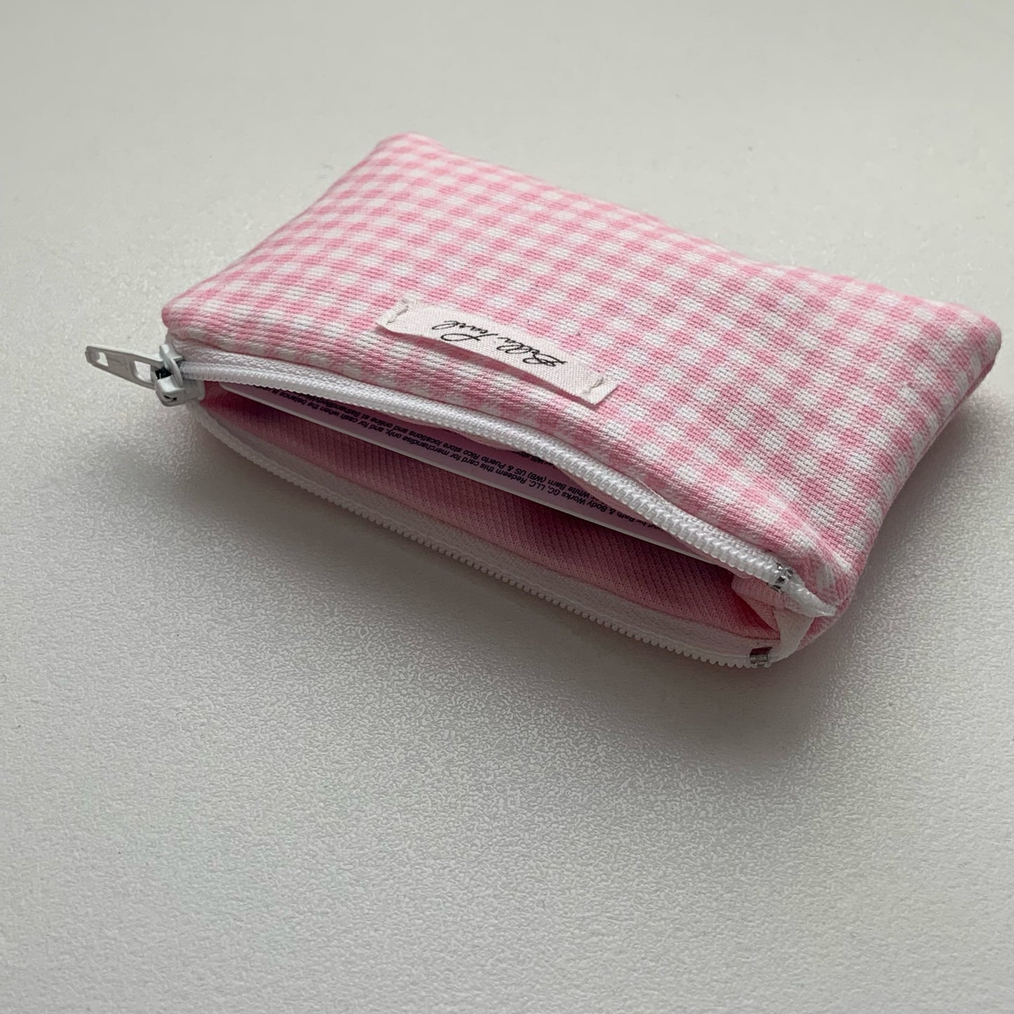 Pink Gingham Coin Pouch