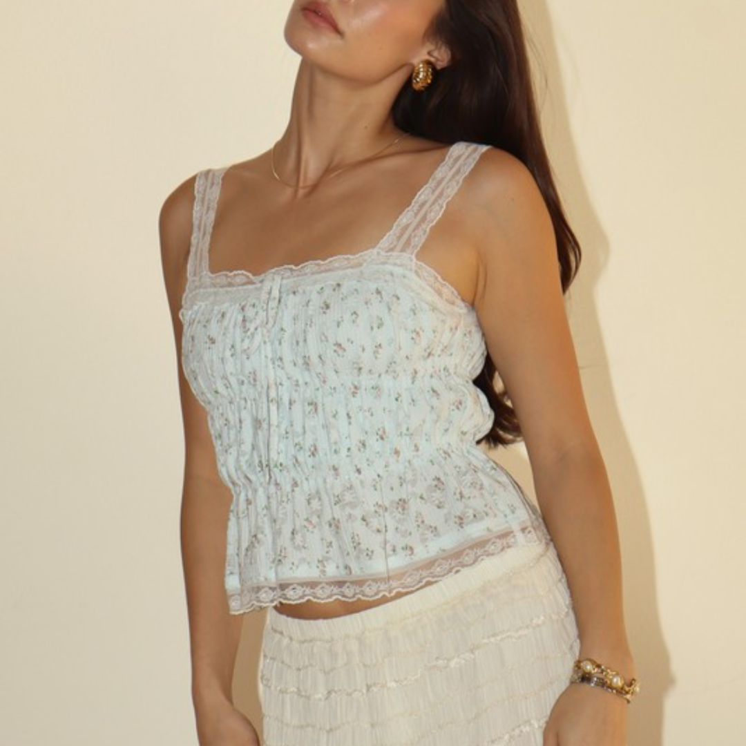 (PRE-ORDER) Lottie Lace Top in Blue