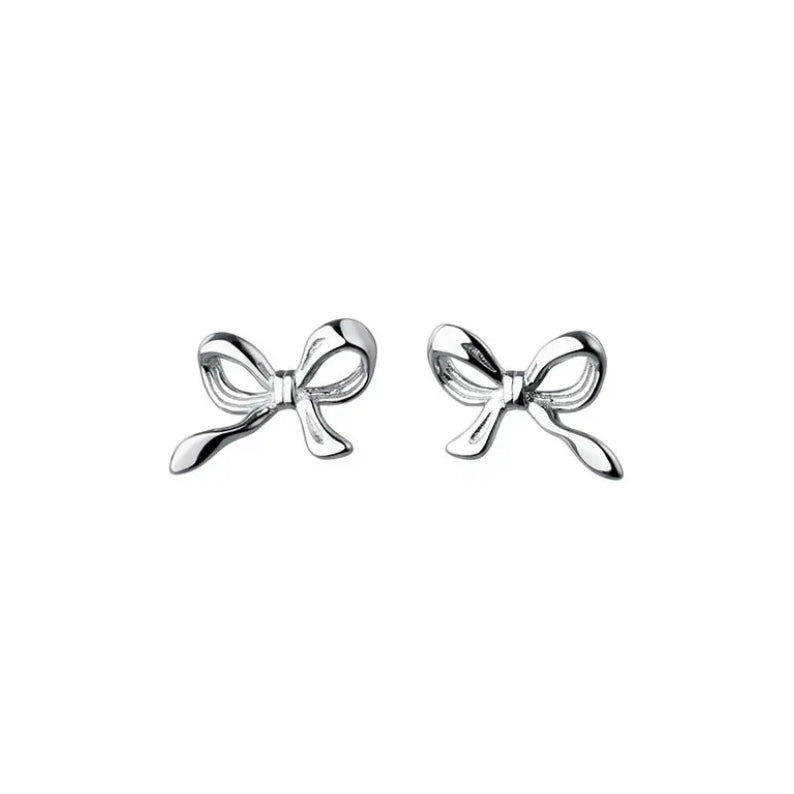 Silver Mini Bow Earrings