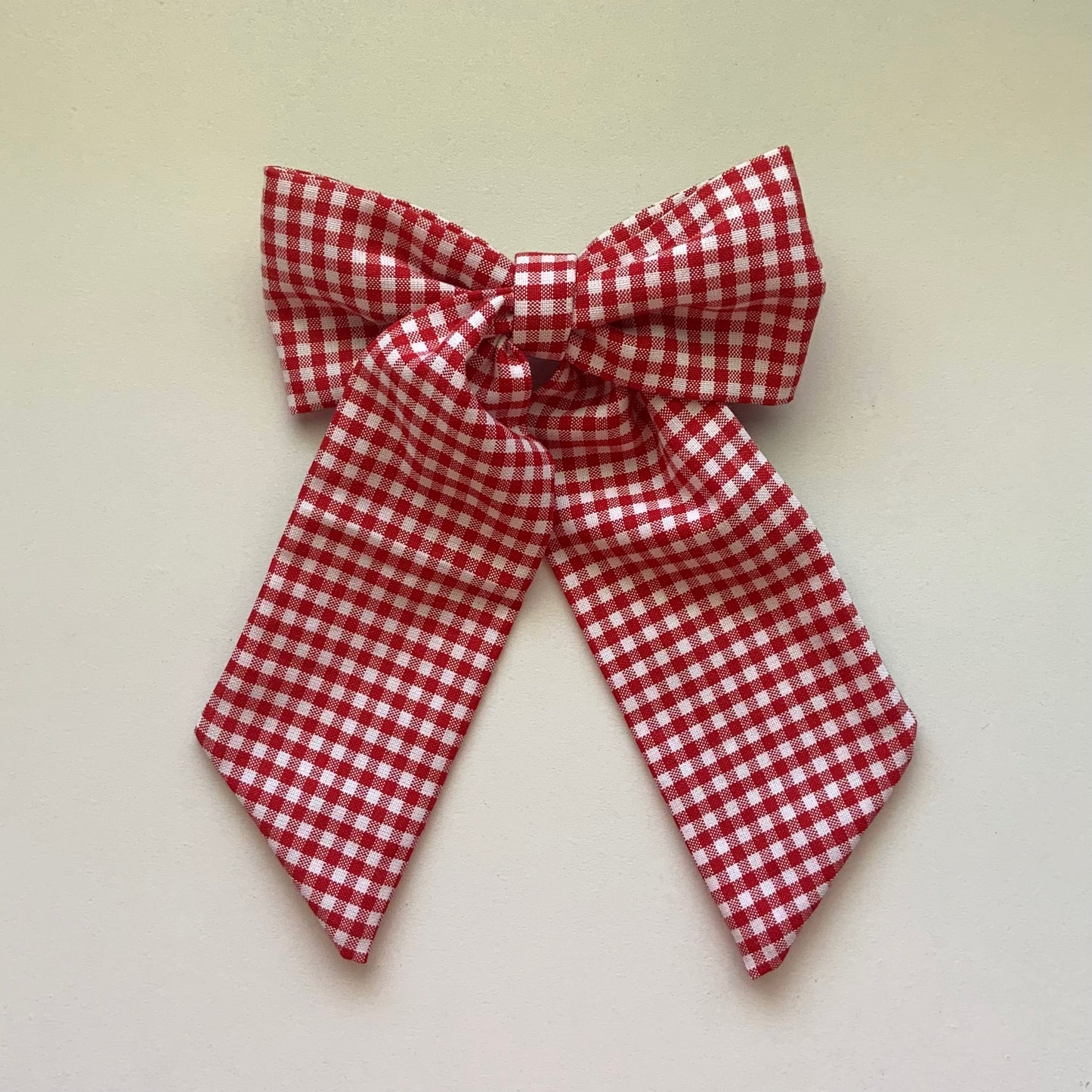 Dark Red Gingham Alondra Hair Bow Clip