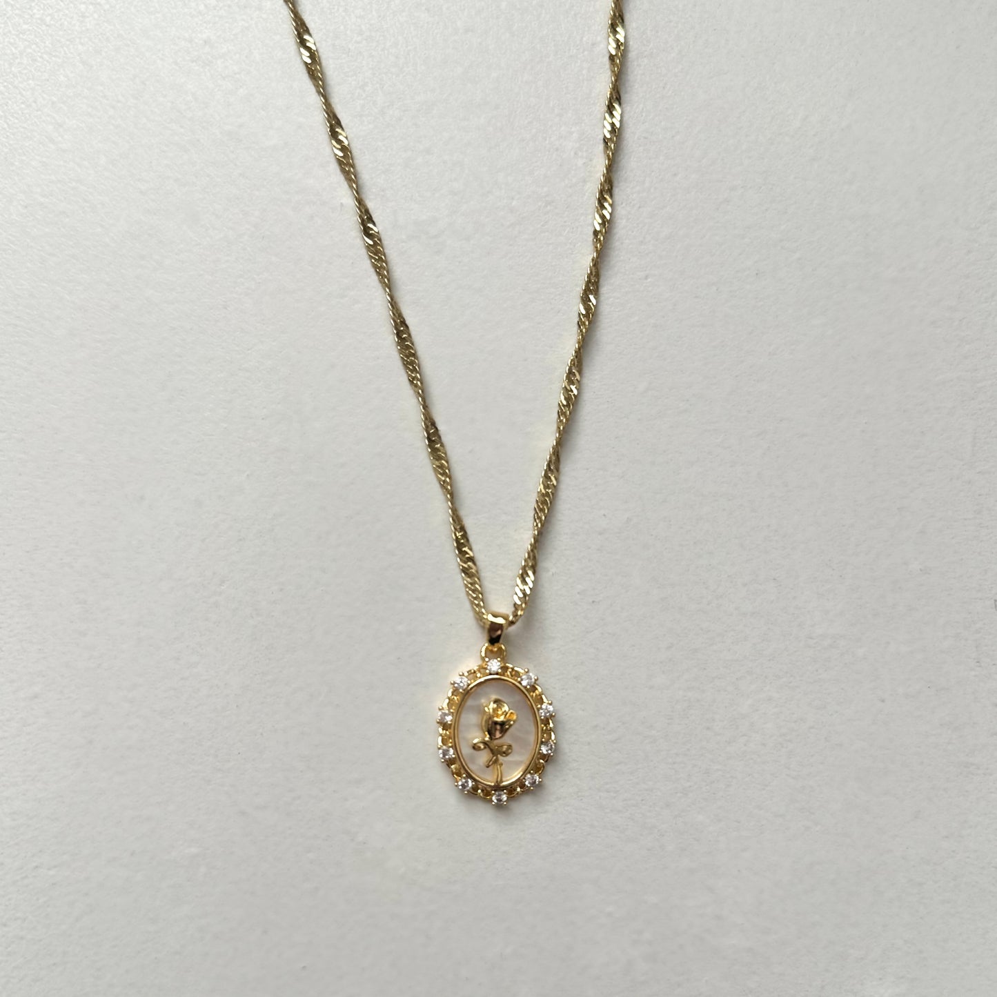 Gold Rose Necklace