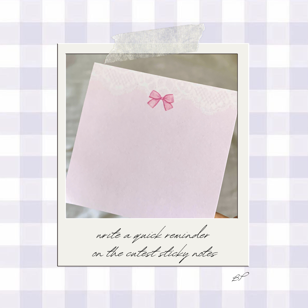 Lace Bow Sticky Notes