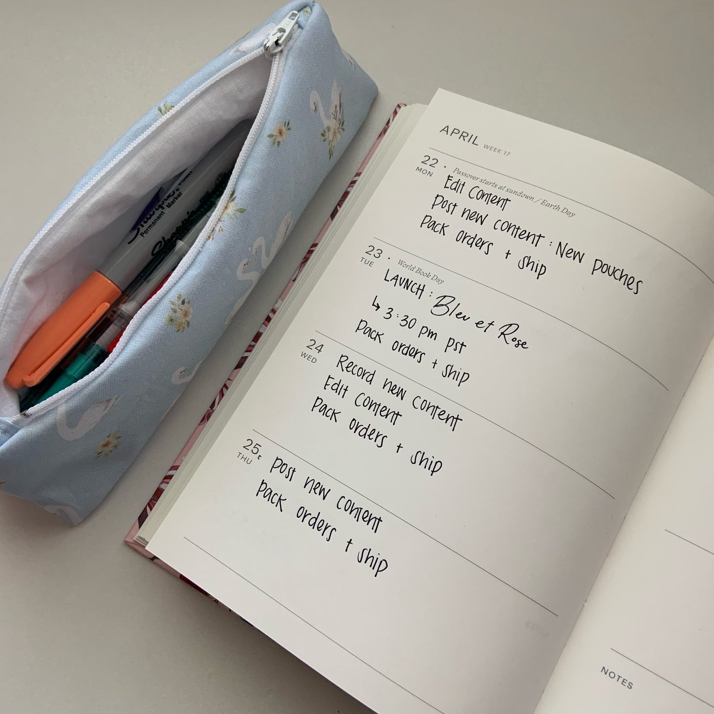 Blue Swan Pencil Pouch