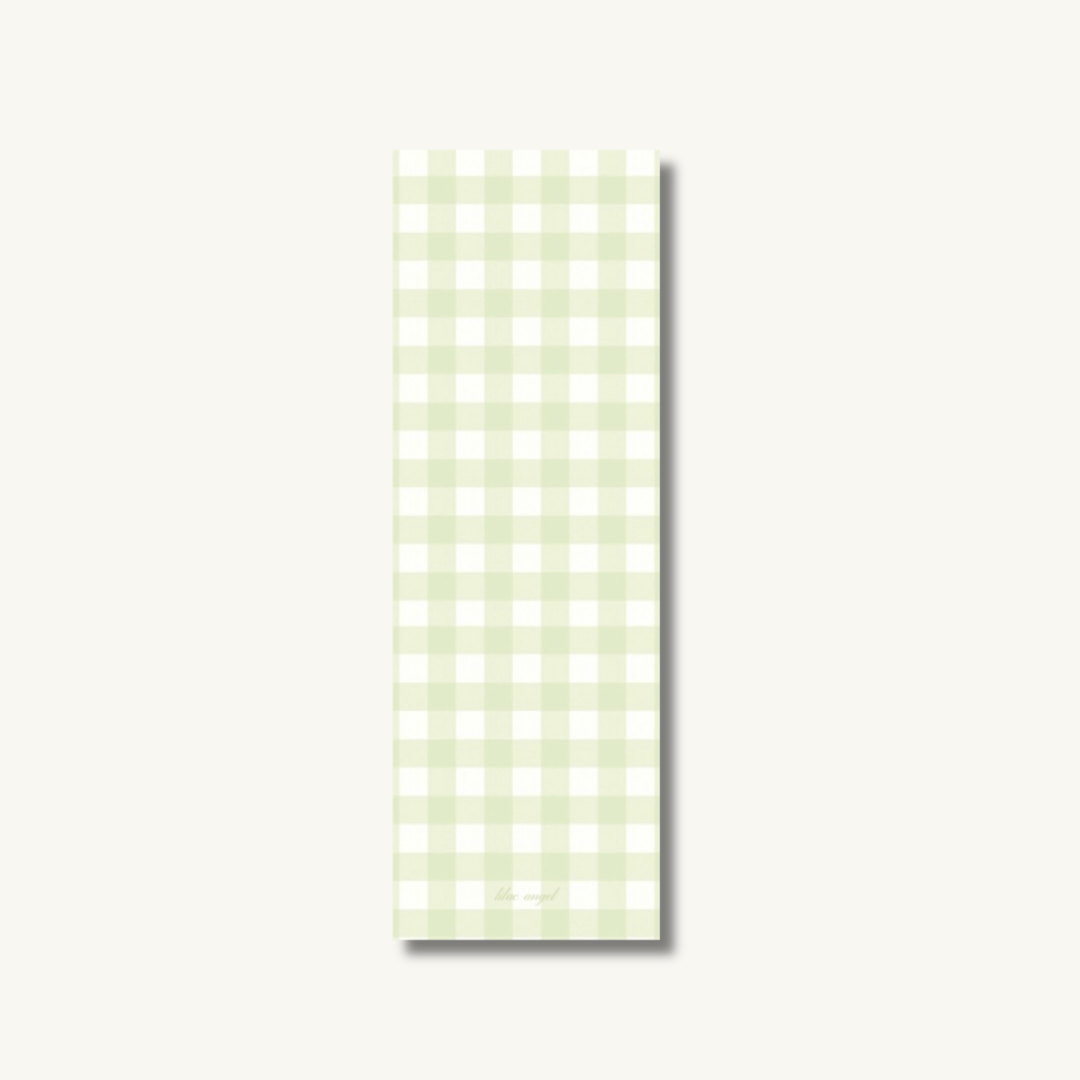 Gingham Bookmark in Pistachio
