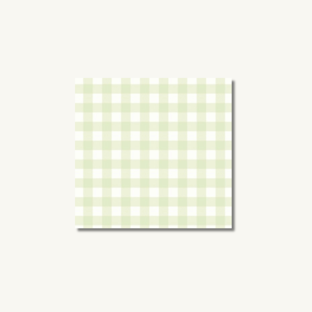 Gingham Sticky Notes in Pistachio