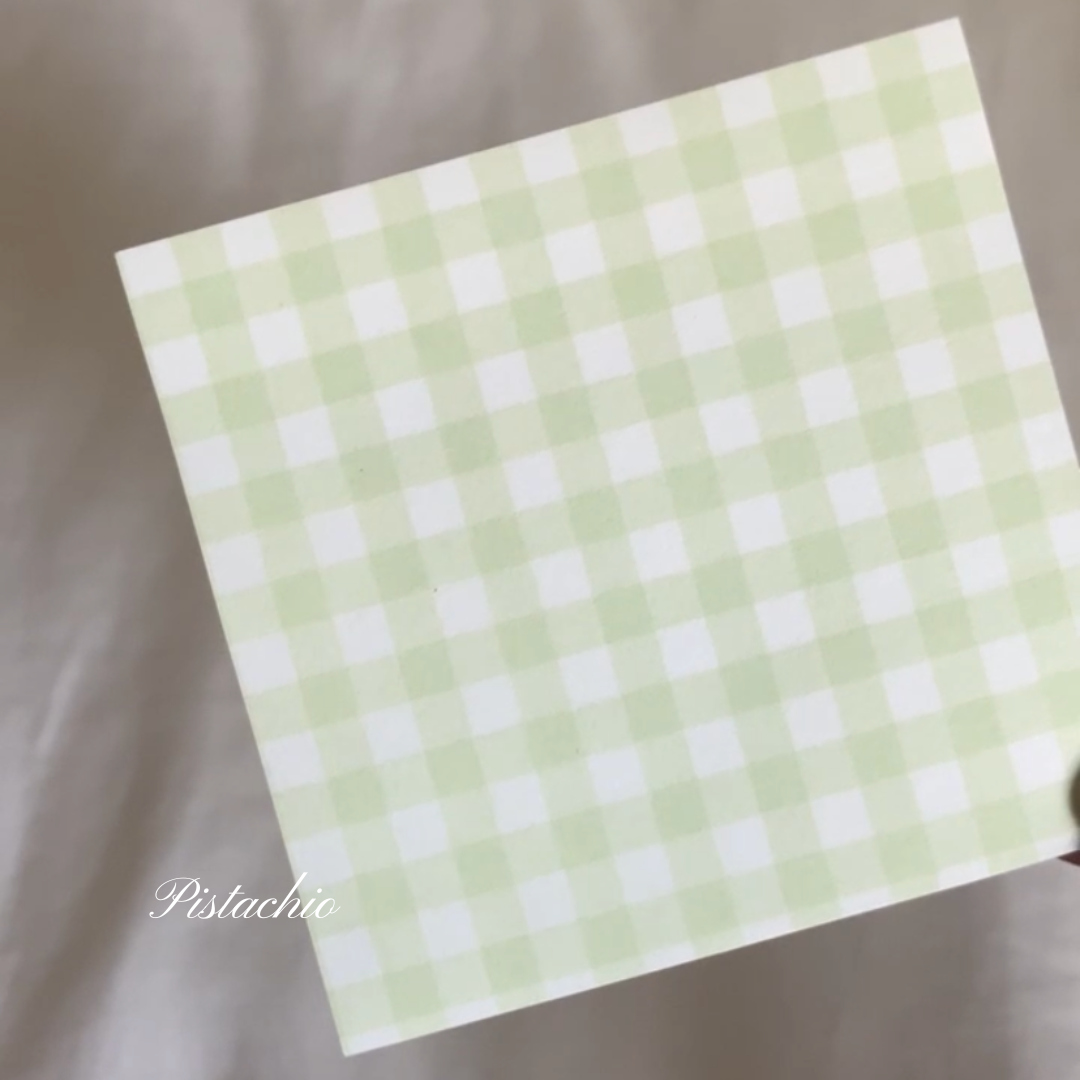 Gingham Sticky Notes in Pistachio