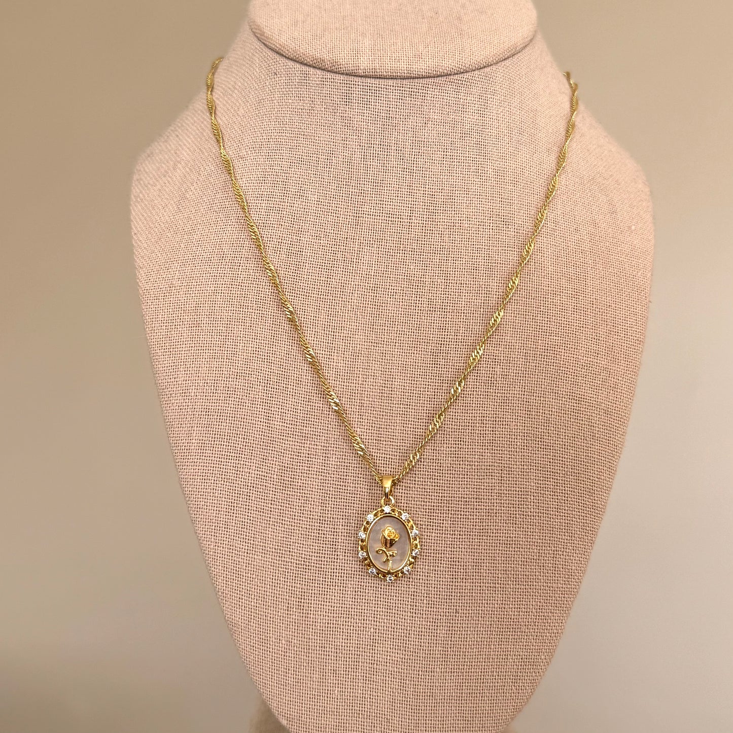 Gold Rose Necklace