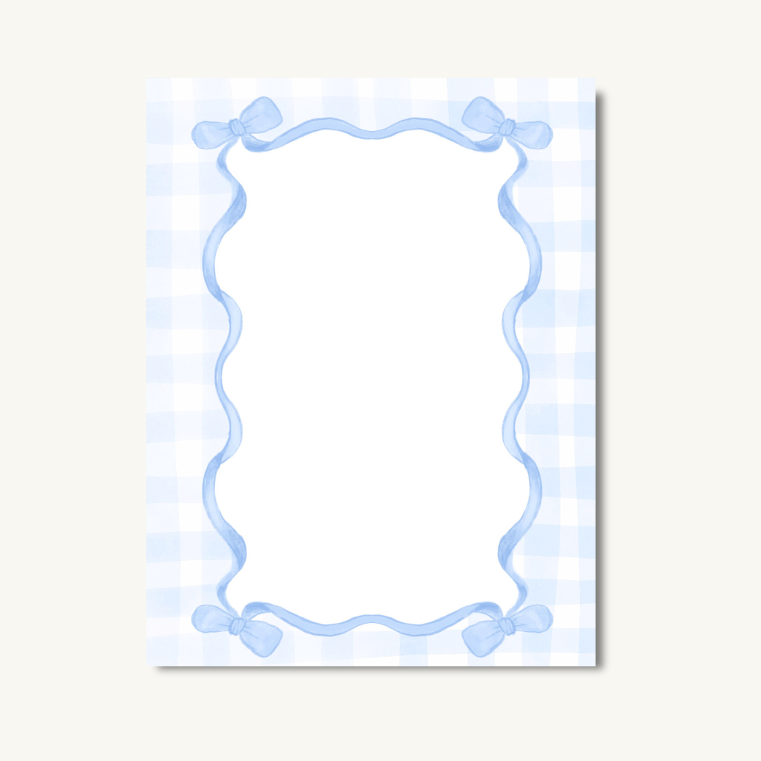 Blue Bow Notepad