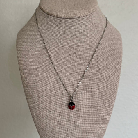 Silver Ladybug Necklace
