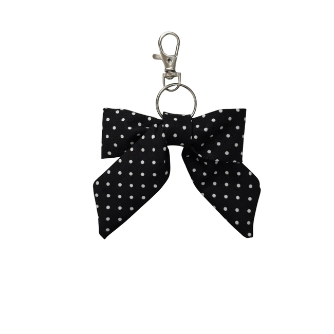 White Polka Dot Bow Charm