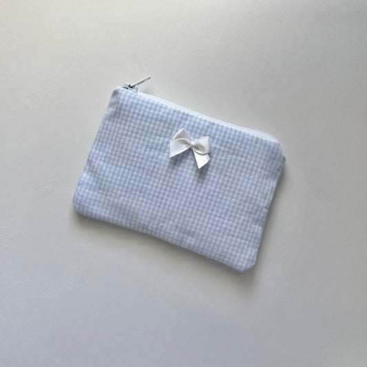 Baby Blue Gingham Coin Pouch