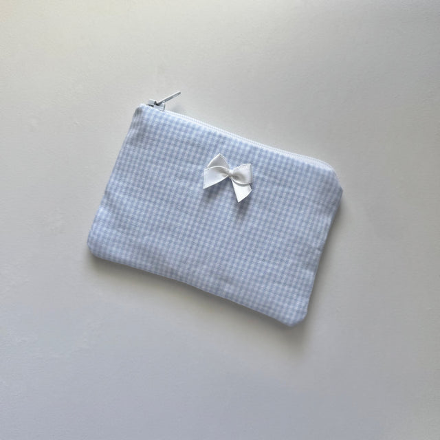 Baby Blue Gingham Coin Pouch (Pre-Order)