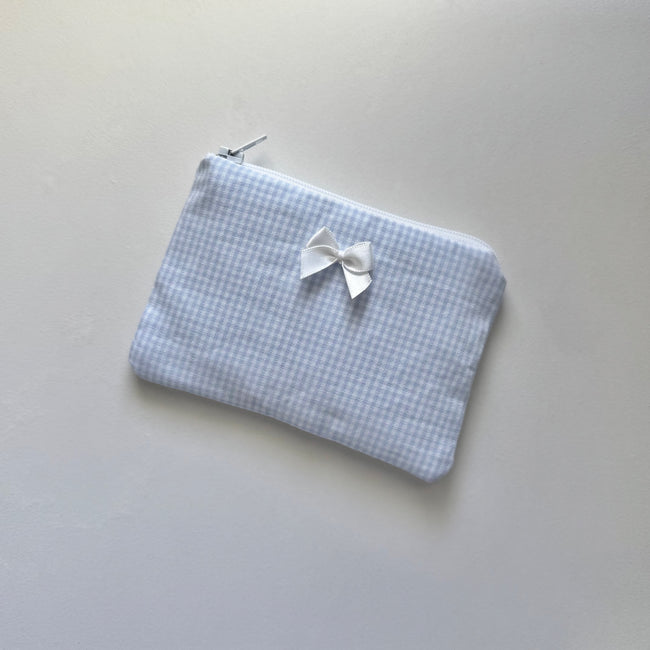 Baby Blue Gingham Coin Pouch (Pre-Order)