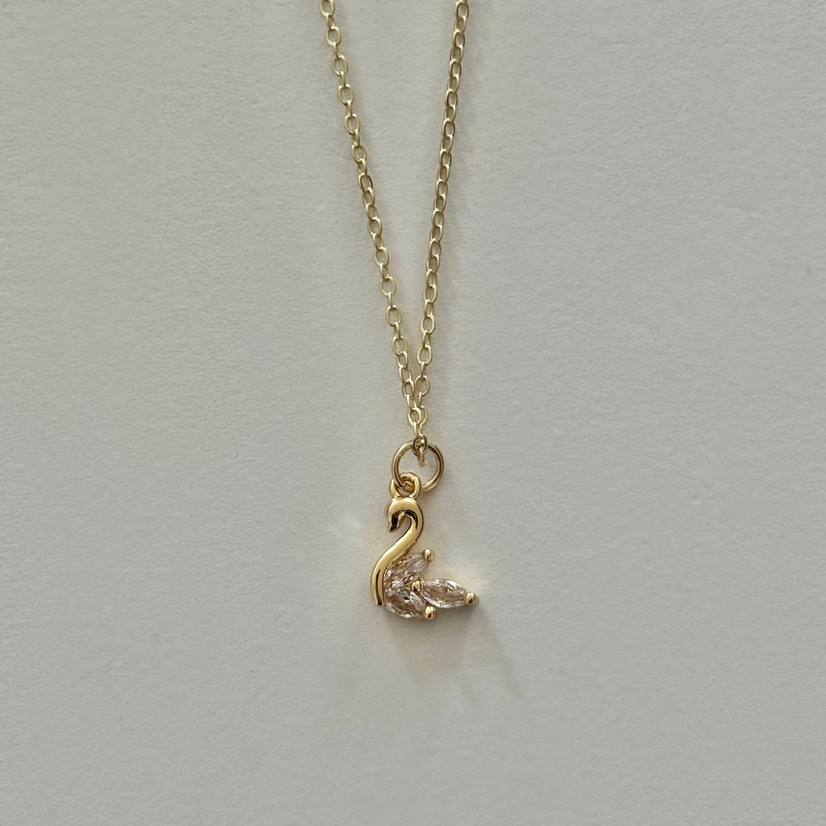 Gold Micro Swan Necklace