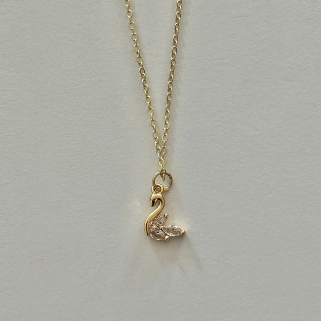 Gold Micro Swan Necklace