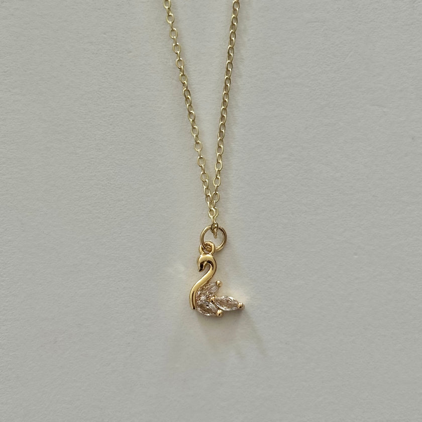 Gold Micro Swan Necklace