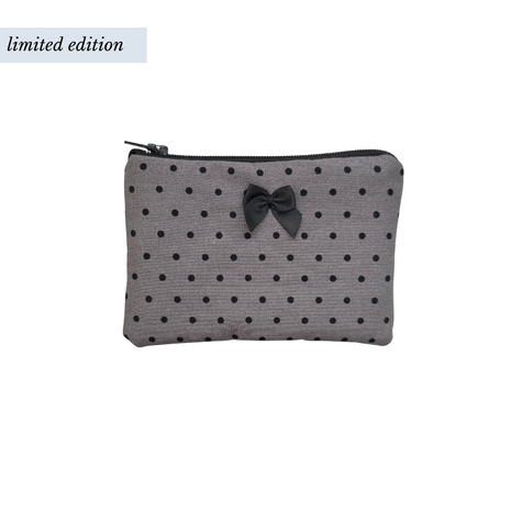 Grey Polka Dot Coin Pouch