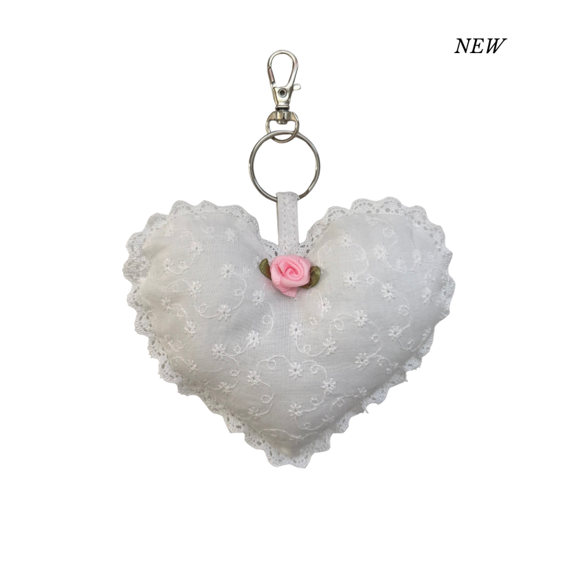 Embroidered Puffy Heart Charm