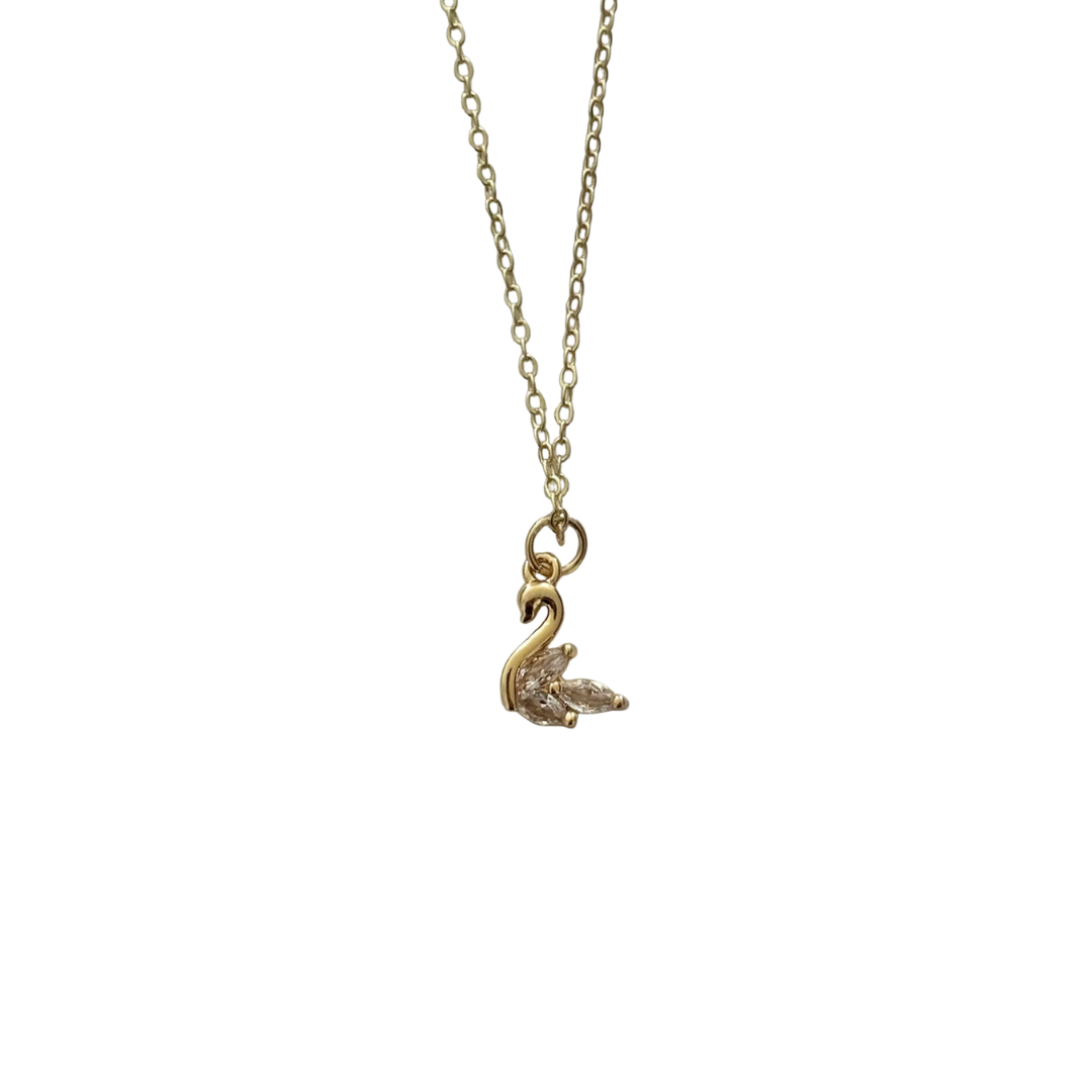 Gold Micro Swan Necklace