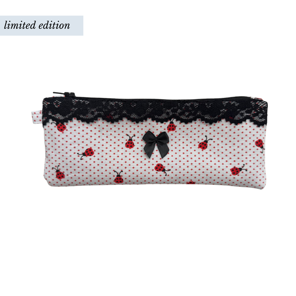 Flat Lace Ladybug Pencil Pouch