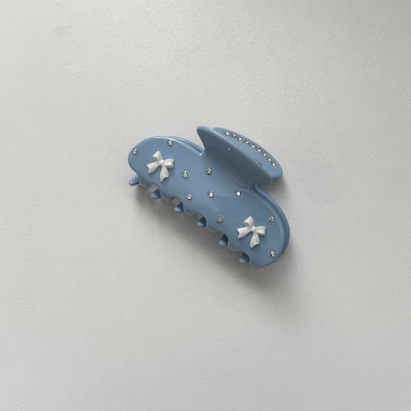 Mini Blue Bow Hair Claw