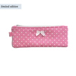 Flat Bright Pink Polka Dot Pencil Pouch