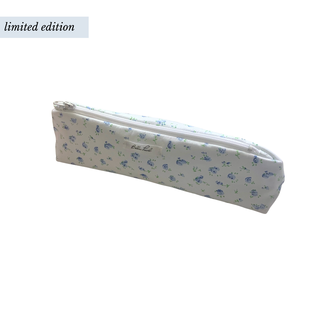 Small Blue Floral Pencil Pouch