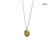 Gold Floral Oval Locket Necklace