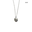 Silver Floral Oval Locket Necklace