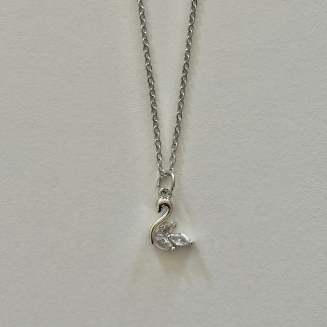 Silver Micro Swan Necklace