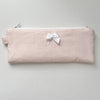 Flat Blush Stripes Pencil Pouch