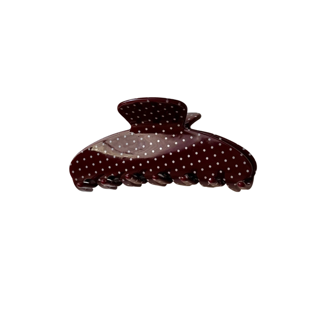 Bordeaux Polka Hair Claw