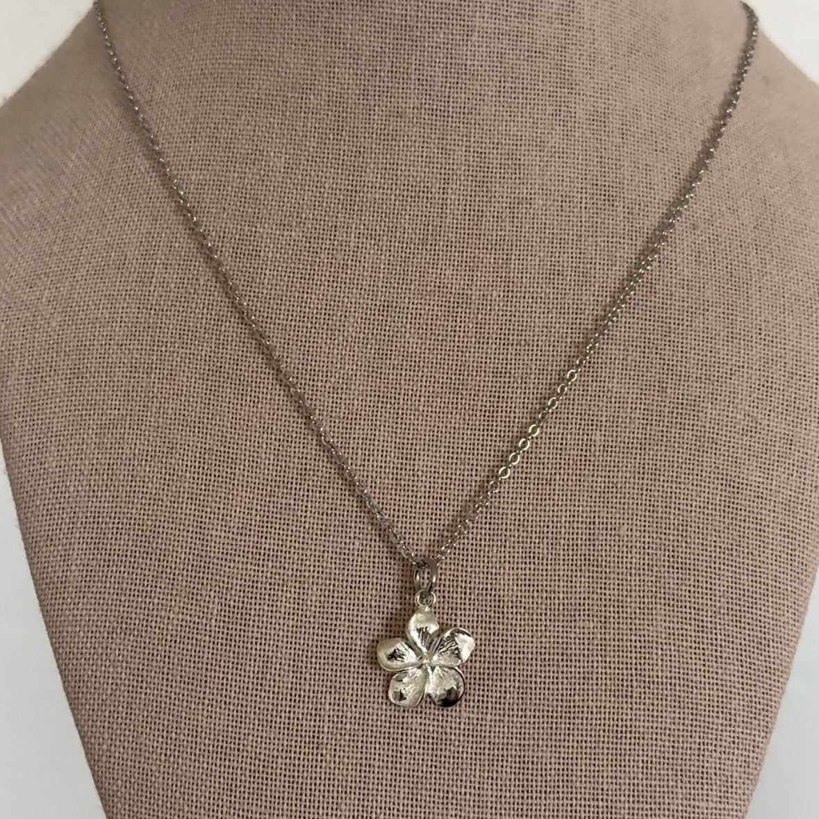 Silver Plumeria Necklace