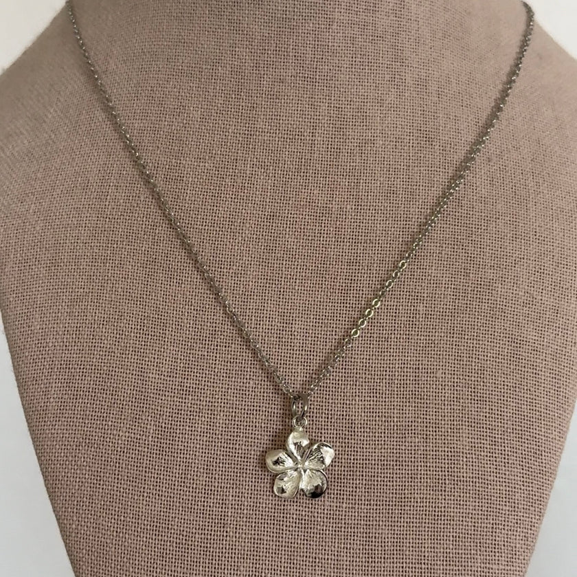 Silver Plumeria Necklace