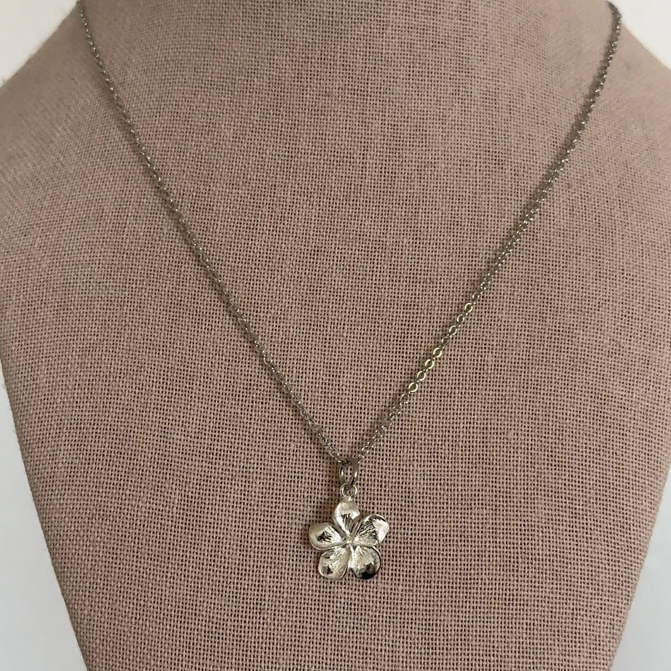 Silver Plumeria Necklace