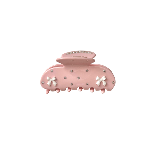 Mini Pink Bow Hair Claw