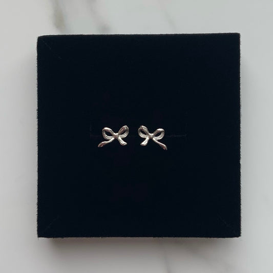 Silver Mini Bow Earrings