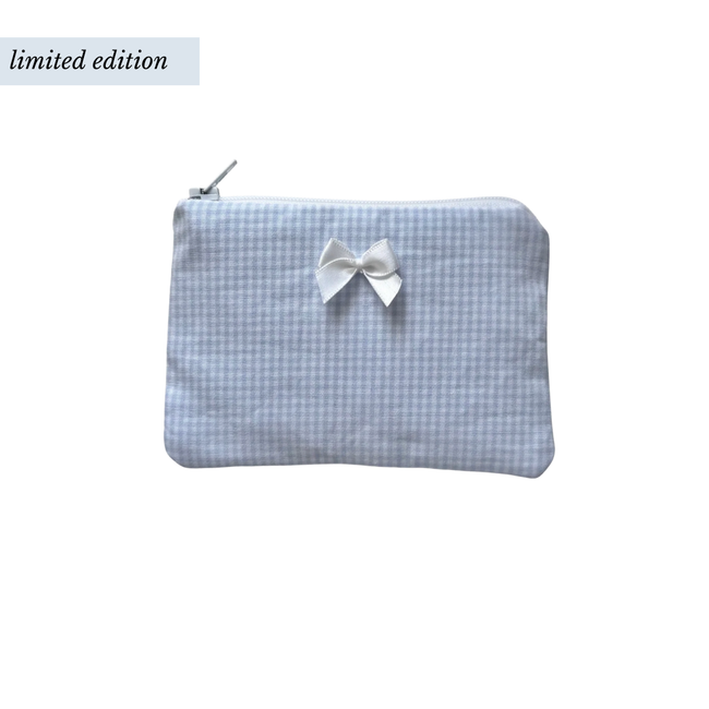 Baby Blue Gingham Coin Pouch
