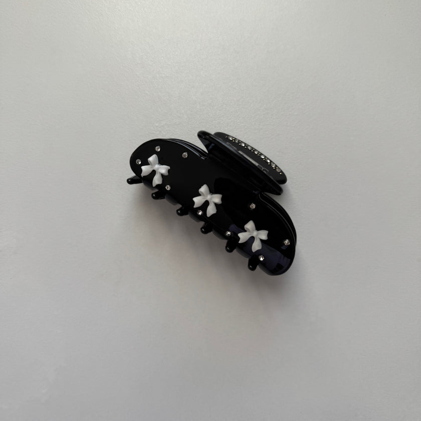 Mini Black Bow Hair Claw