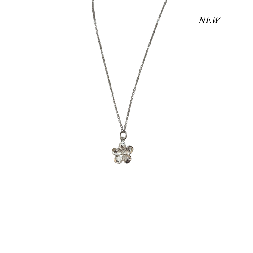 Silver Plumeria Necklace