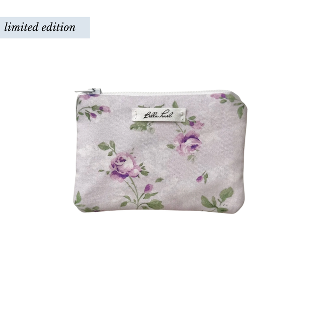 Purple French Floral Coin Pouch