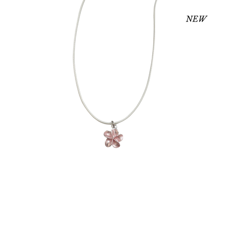 Pink Pearl Plumeria Cord Necklace