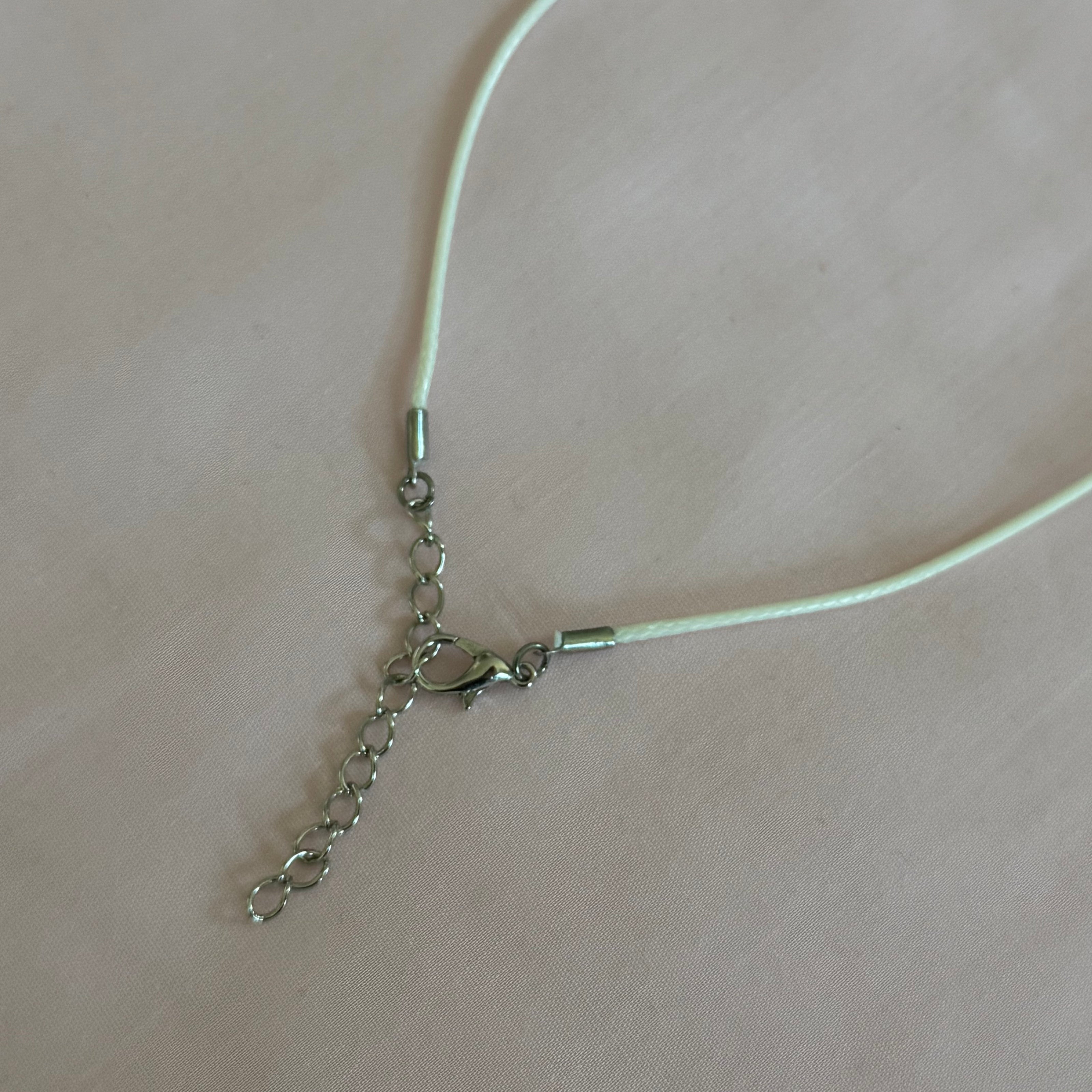 Pink Pearl Plumeria Cord Necklace