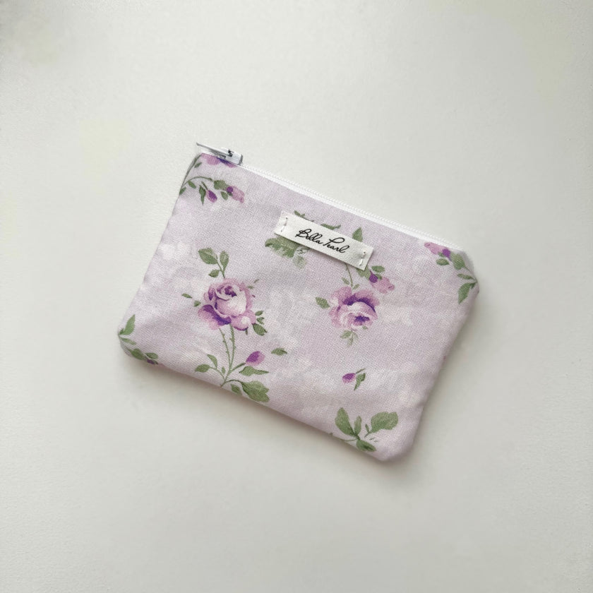 Purple French Floral Coin Pouch