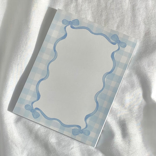 Blue Bow Notepad