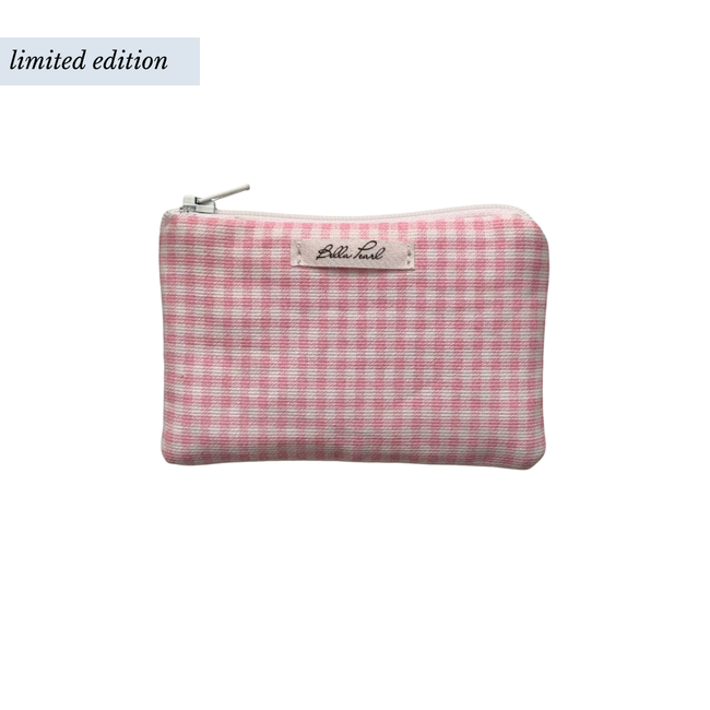Pink Gingham Coin Pouch